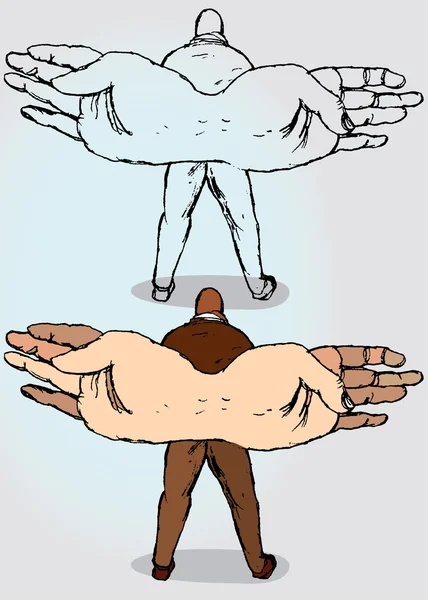 Άνθρωπος με φτερά-χέρι — Διανυσματικό Αρχείο