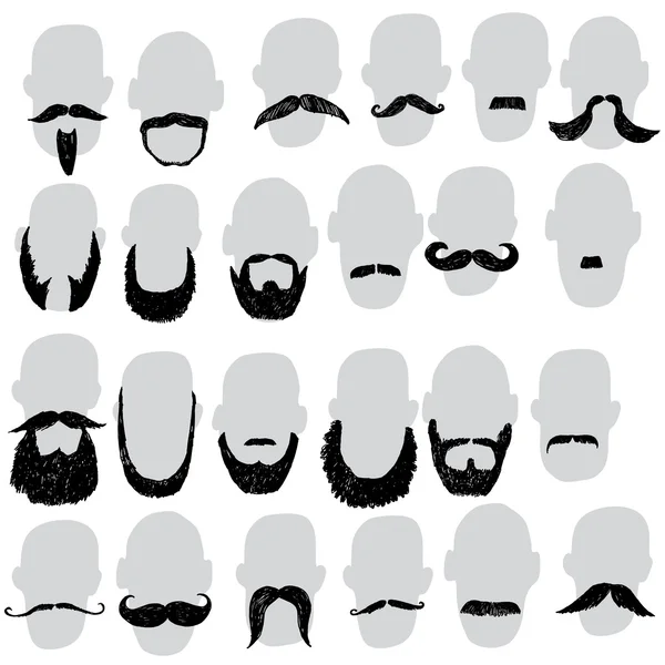 Barbes et moustache — Image vectorielle