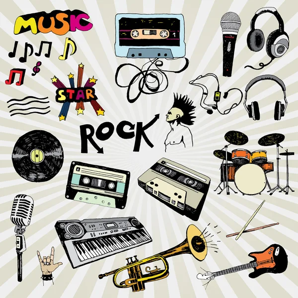 müzik öğeleri renkli