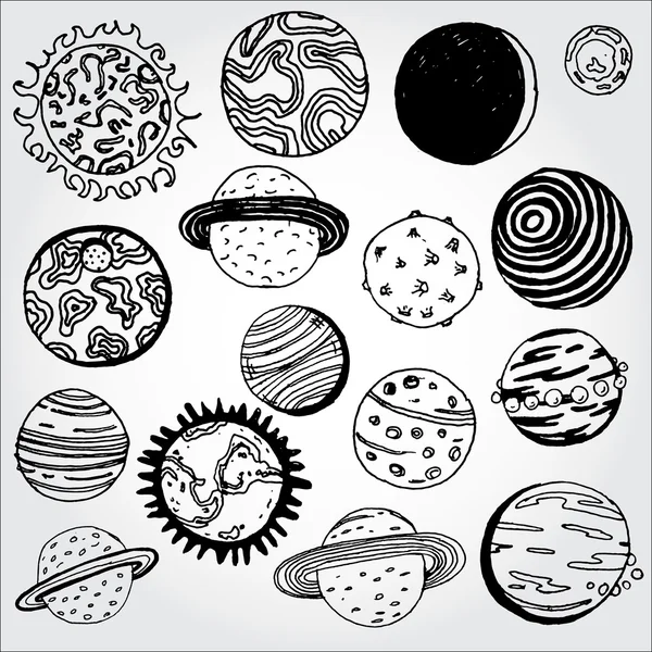 Set van planeten — Stockvector