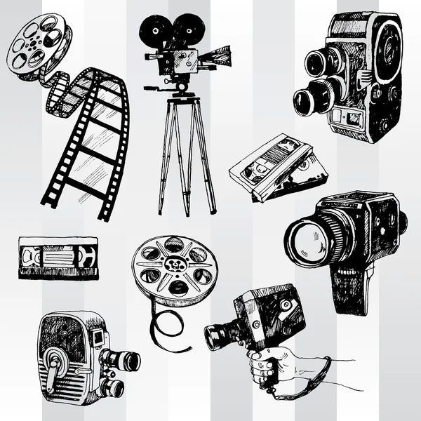 Retro Cinema Set — Stock Vector