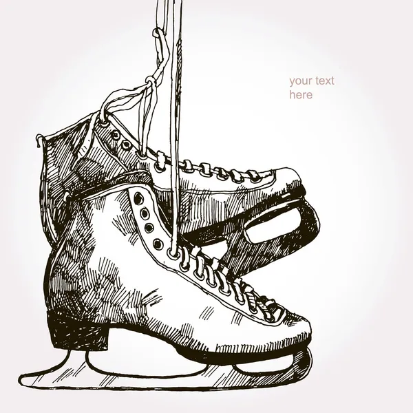 Vieux patins rétro — Image vectorielle