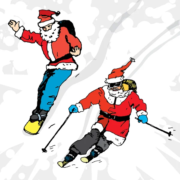 Esquí Santa — Archivo Imágenes Vectoriales