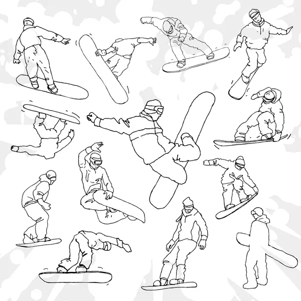 Snowboardisté — Stockový vektor