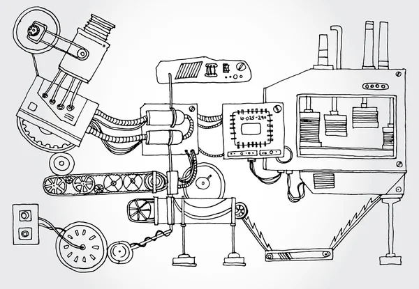 Mechanisme hand getrokken — Stockvector