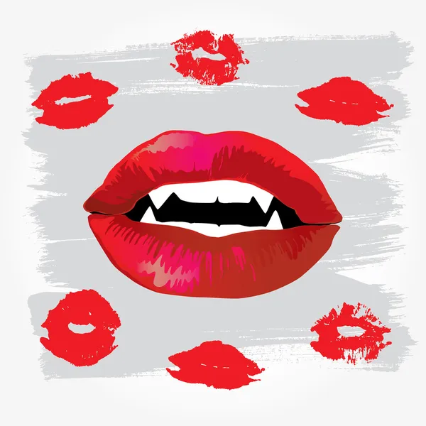 Labios de vampiro — Vector de stock