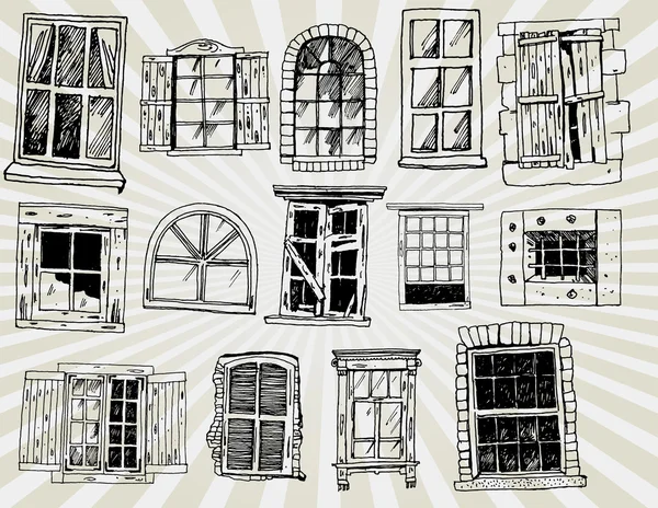 Windows dessiné à la main — Image vectorielle