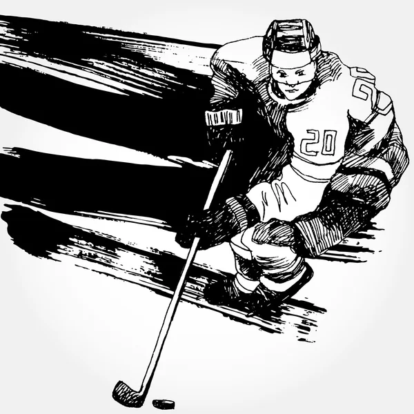 Hockey Player — Stock Vector
