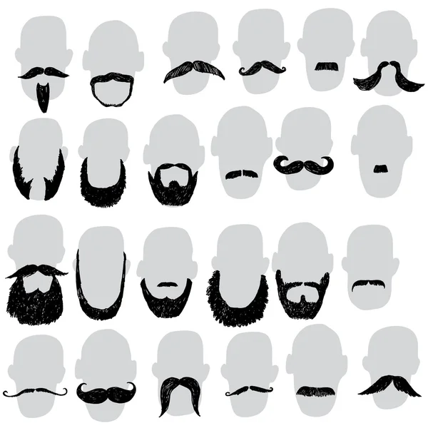 Beards and Moustache — Stock Vector