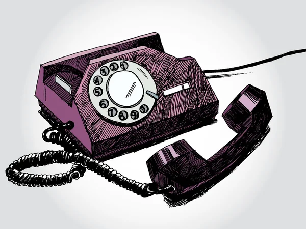 Barevné retro telefon Stock Ilustrace