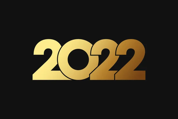 2022 Mutlu Yıllar Altın Logo metin tasarımı. Vektör illüstrasyonu