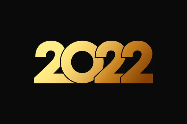 2022 Frohes Neues Jahr Gold Logo Text-Design. Vektorillustration Stockillustration