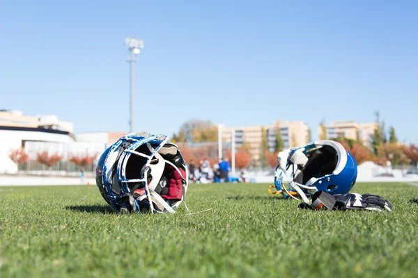 Caschi da calcio — Foto Stock