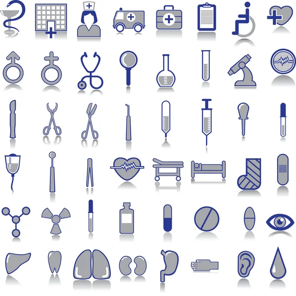 48 iconos médicos — Vector de stock