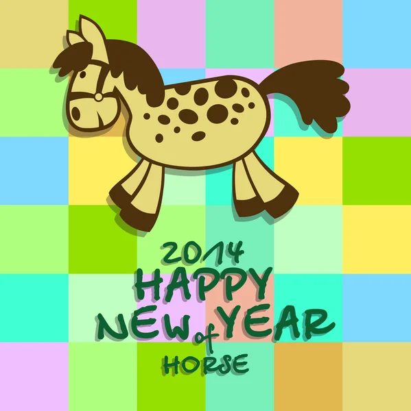 Mutlu yeni yıl 2014 at — Stok Vektör