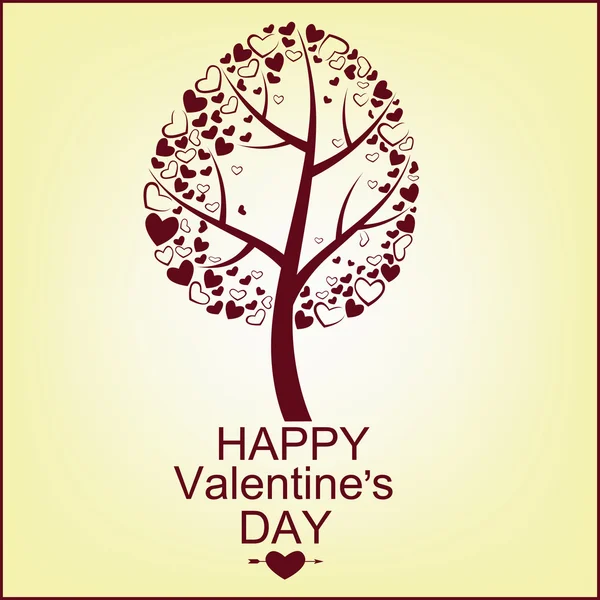 The vector image of a tree with hearts — Stock Vector