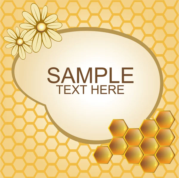 Illustration vectorielle des rayons de miel et des fleurs — Image vectorielle