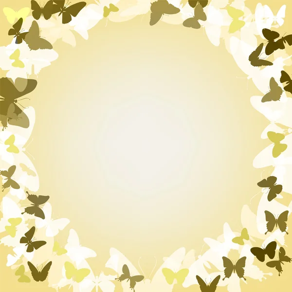 Vector romantic background  with  butterflies. — Stock Vector