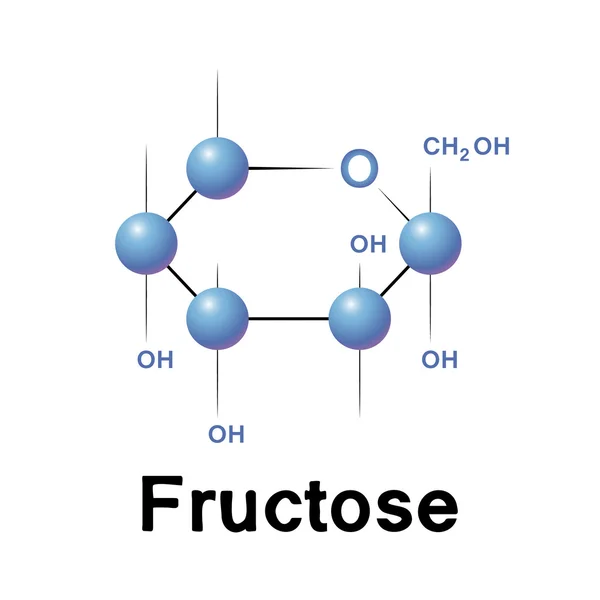 Molécula de fructosa — Vector de stock