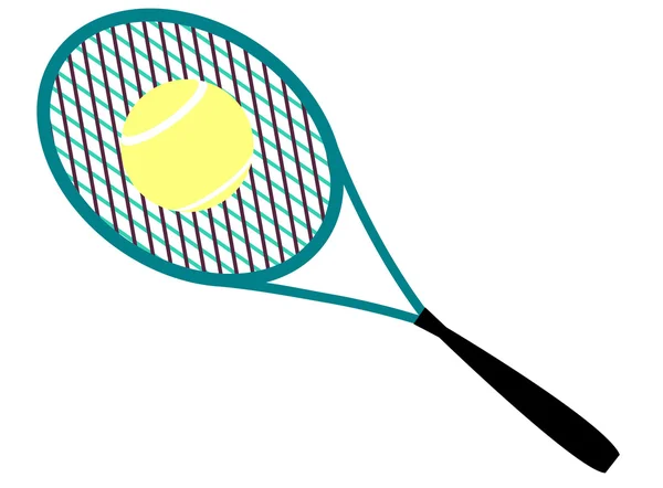 Pelota raqueta de tenis — Vector de stock