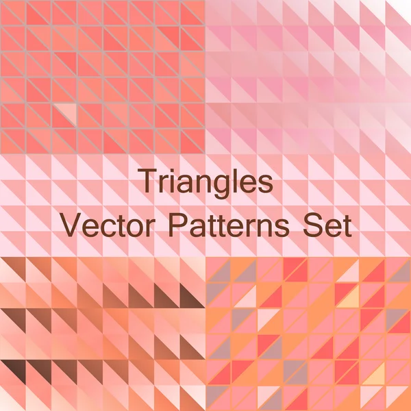 Seamless triangle patterns set, vector. — Stock Vector