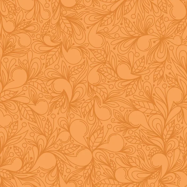 Orange Padrão Seamless Com Padrão Floral Vector — Vetor de Stock