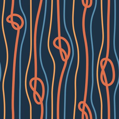 VECTOR 'da ipleri ve düğümleri olan pürüzsüz koyu mavi bir paten.