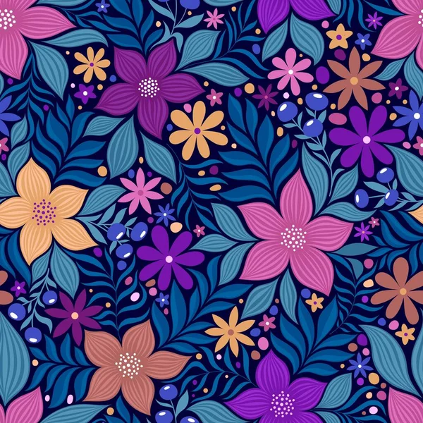 Pattern Seamless Colorari Colorare Background Blue Dark Vector — Vector de stoc