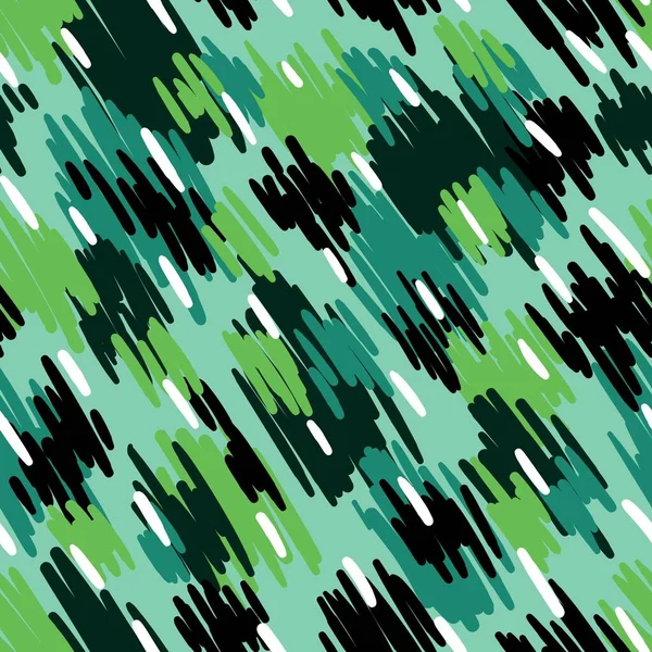Nahtloser Mint Grün Pattern Mit Abstrakten Ovalen Und Diagonalen Stroken — Stockvektor