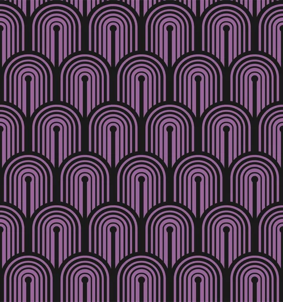 Seamless Geometric Pattern Black Arches Lilac Background Vector — Stock Vector