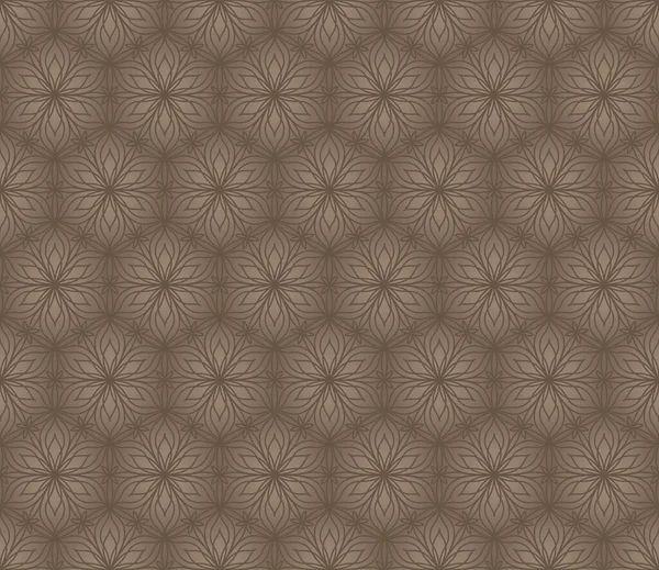 Padrão Seamless Brown Com Ornamento Linear Vector — Vetor de Stock