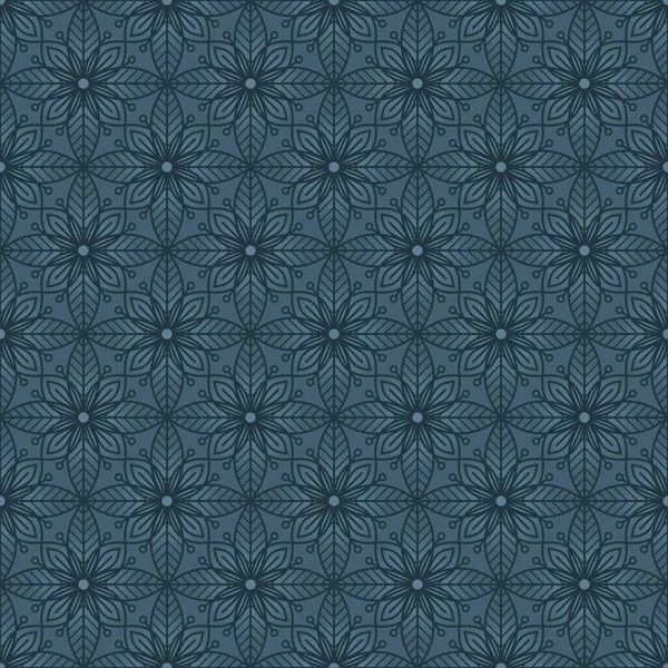 Blue Green Nahtlosen Patterns Mit Linearen Ornament Vektor — Stockvektor