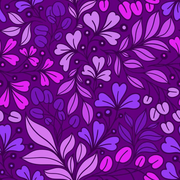 Lilac Pattern Mit Schönen Pflanzen Zwei Vektor — Stockvektor