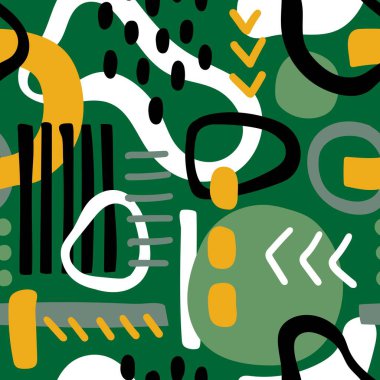 VECTOR 'daki yeşil bir arka zeminde parlak, çoklu ışık saçan kusursuz bir patern.