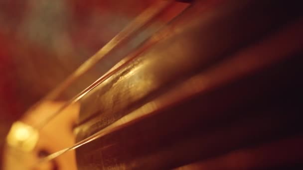 Крупним Планом Вибірковий Знімок Фокуса Руки Невпізнаваного Музиканта Який Витягує — стокове відео