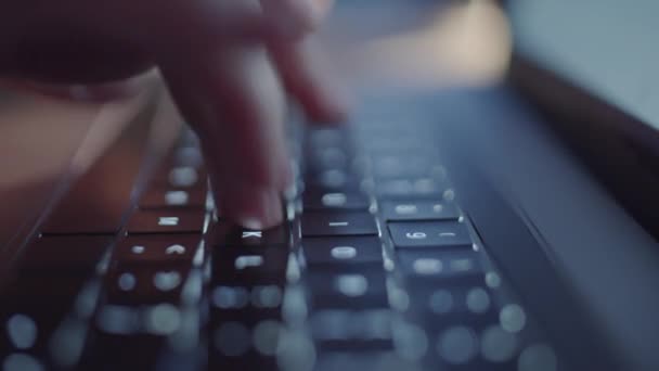 Time Lapse Close Shot Female Hands Typing Czech Language Keyboard — Stock video