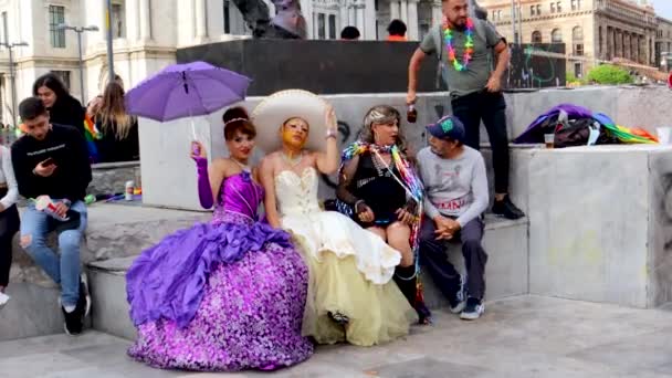 Ciudad México México Junio 2021 Miembros Comunidad Lgbt Vestidos Con — Vídeos de Stock