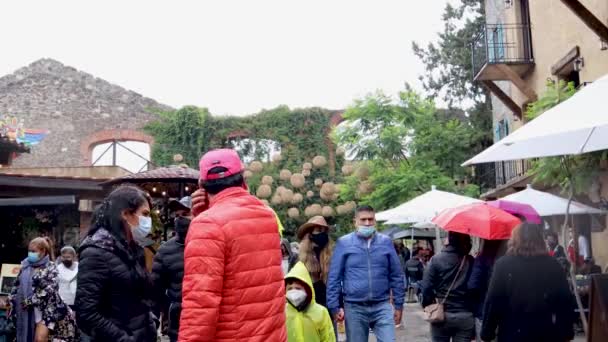 Tlaxcala Meksika Haziran 2021 Valquirico Sokaklarında Yürüyen Turistler Tlaxcala Eyaletinde — Stok video