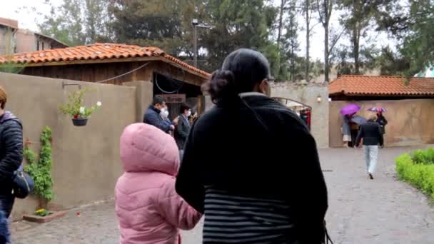 Tlaxcala Messico Giugno 2021 Gente Cammina Strade Della Val Quirico — Video Stock