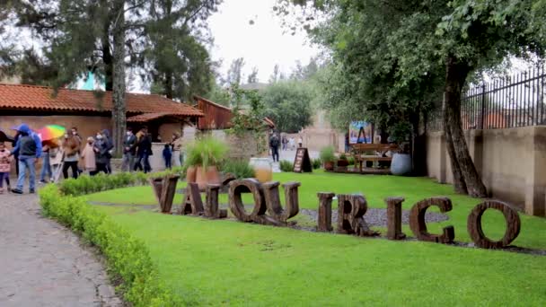 Tlaxcala México Junio 2021 Señal Ciudad Valquirico Lugar Ideal Para — Vídeo de stock