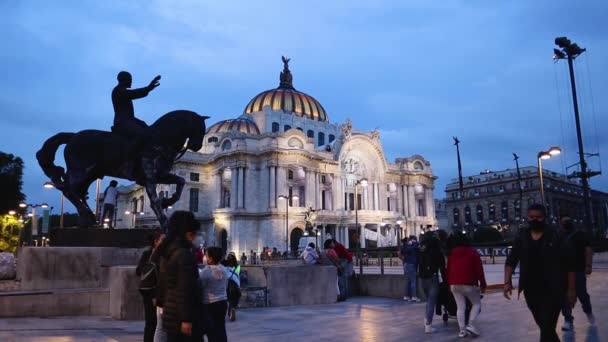 Ciudad México México Septiembre 2021 Monumento Madero Palacio Bellas Artes — Vídeos de Stock