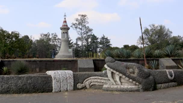 Città Del Messico Messico Dicembre 2021 Fontana Del Serpente Parte — Video Stock