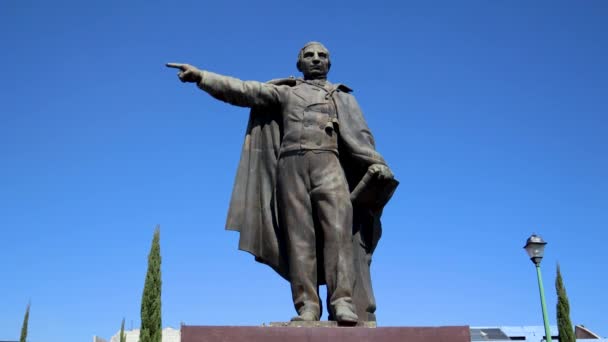 Tlaxcala Μεξικό Ιανουάριος 2022 Άγαλμα Του Benito Jurez Στην Plaza — Αρχείο Βίντεο