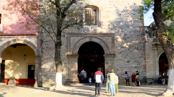 Tlaxcala Messico Gennaio 2022 Ingresso Della Cattedrale Tlaxcala Una Delle — Video Stock