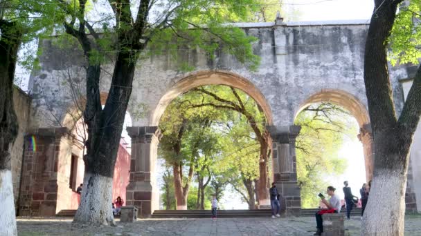 Tlaxcala México Enero 2022 Entrada Catedral Tlaxcala Destino Turístico Frecuente — Vídeos de Stock