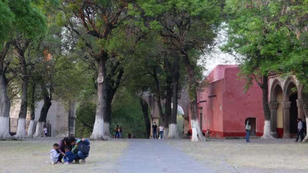 Тласкала Мексика Январь 2022 Года Открытая Часовня Францисканского Бывшего Монастыря — стоковое видео