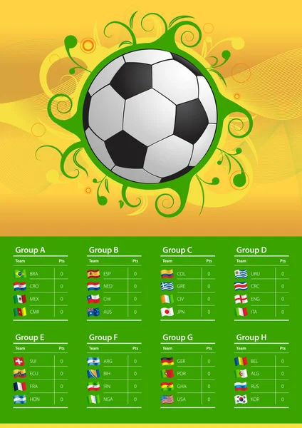 Voetbal kampioenschap 2014 vlaggen — Stockvector