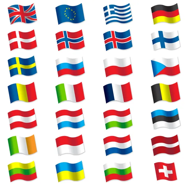 Banderas de Europa — Vector de stock