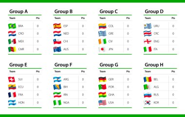 Futbol Şampiyonası Brezilya 2014 bayrakları