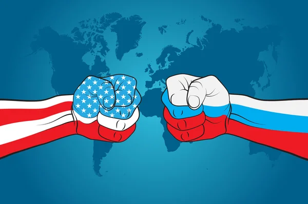 EE.UU. versus Rusia — Vector de stock